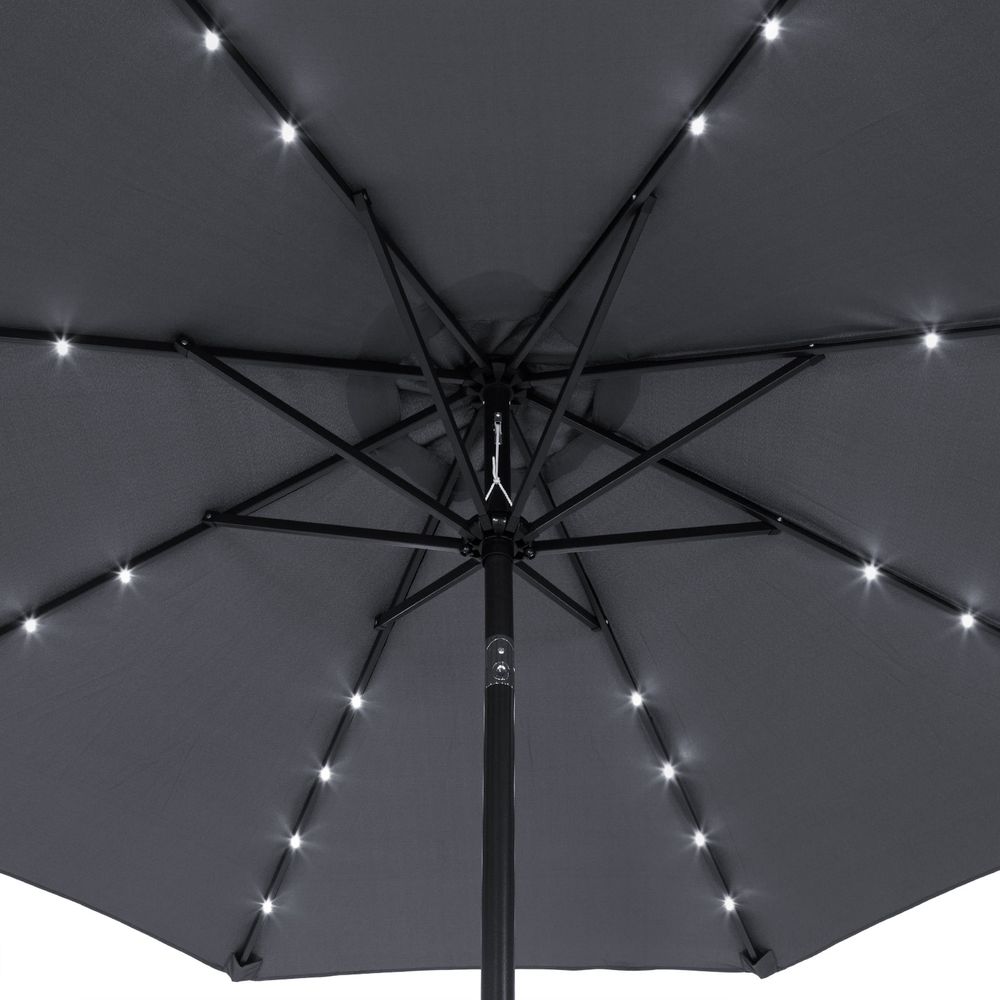 LED parasoll Miami aluminium Ø270cm - antrasitt