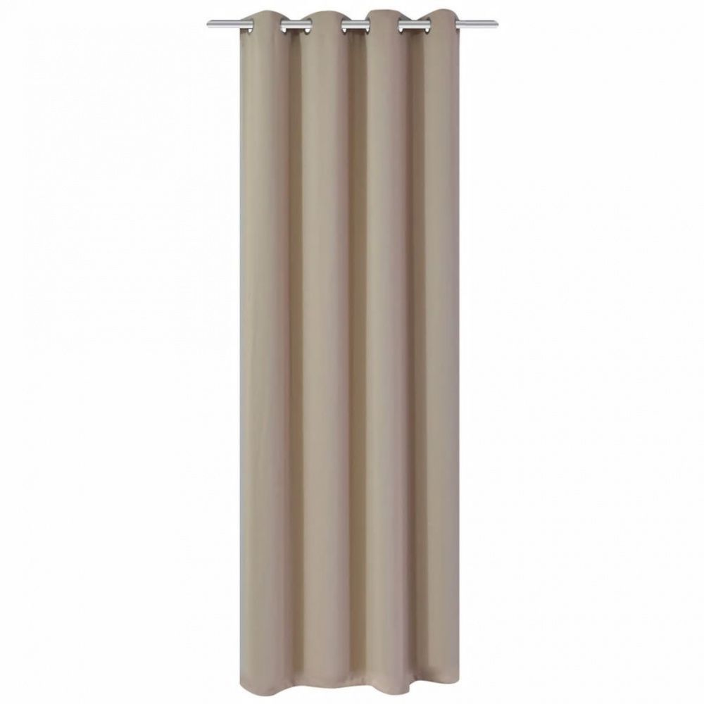 Lystett gardin med metallmaljer 270x245 cm - krem