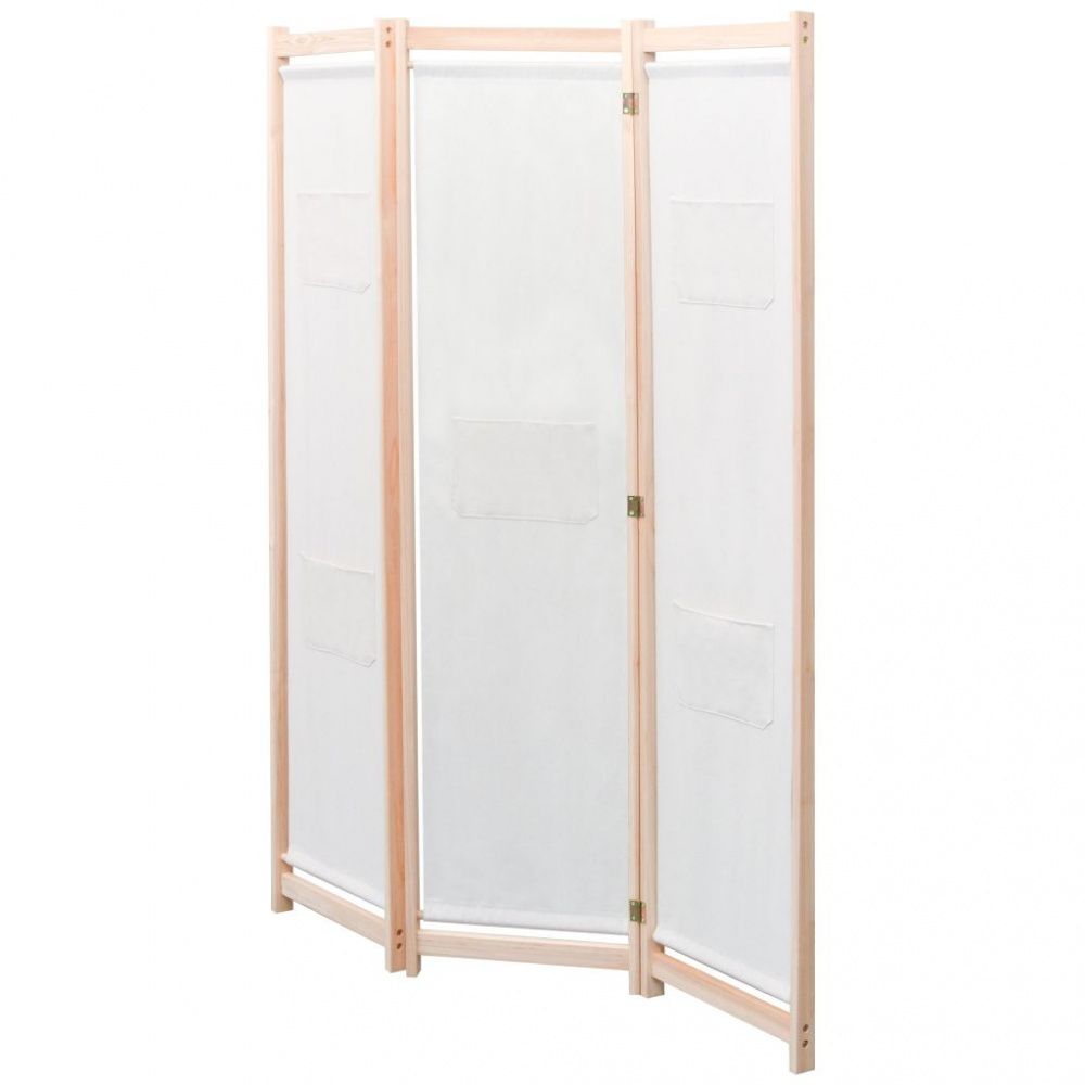 Romdeler med 3 paneler massiv furu 120x170 cm
