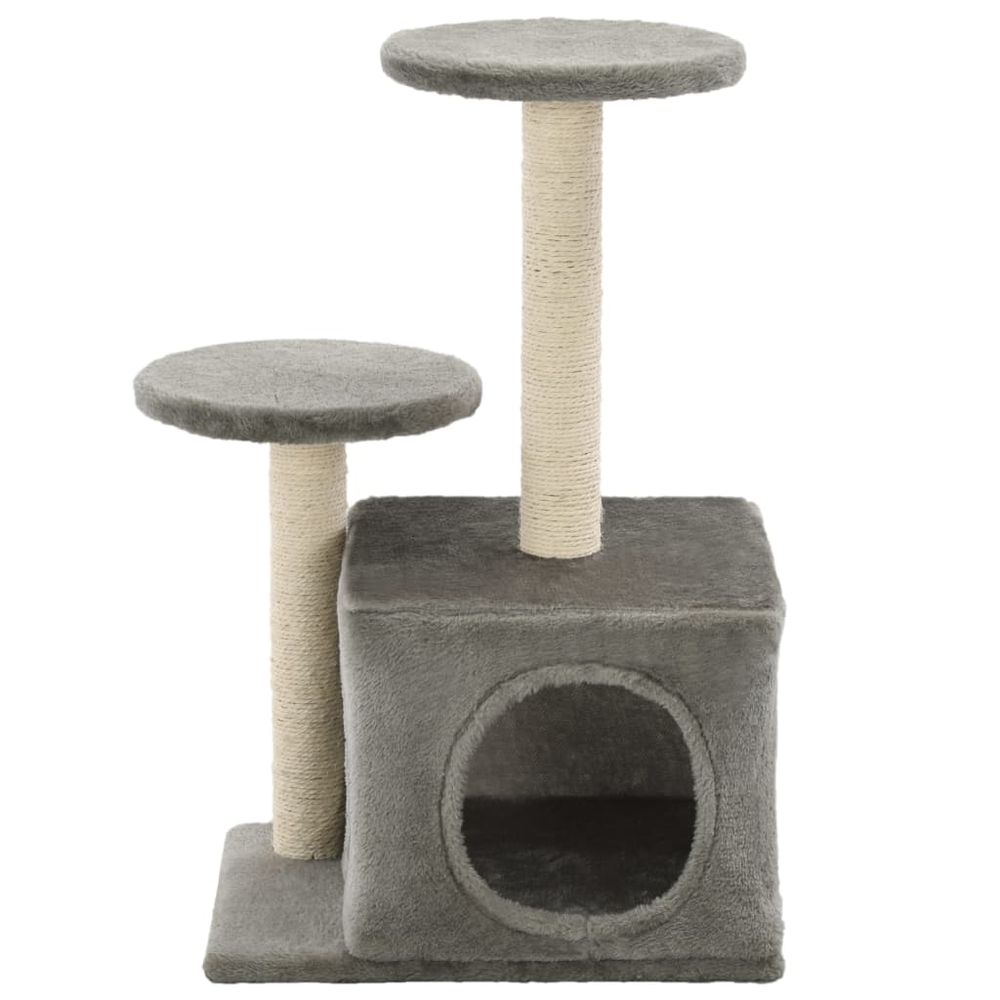 Kloretre med klorestolper i sisal 60 cm - grå