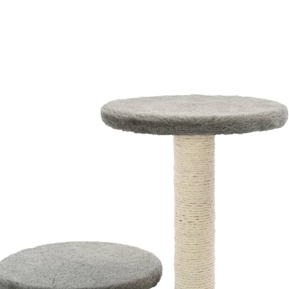 Kloretre med klorestolper i sisal 60 cm - grå