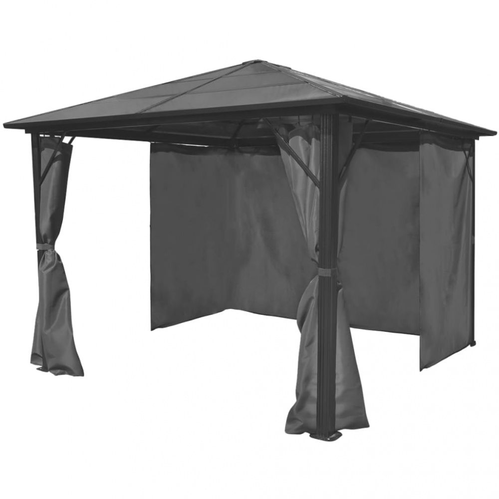 Paviljong med hardtop - antrasitt aluminium 300x300 cm
