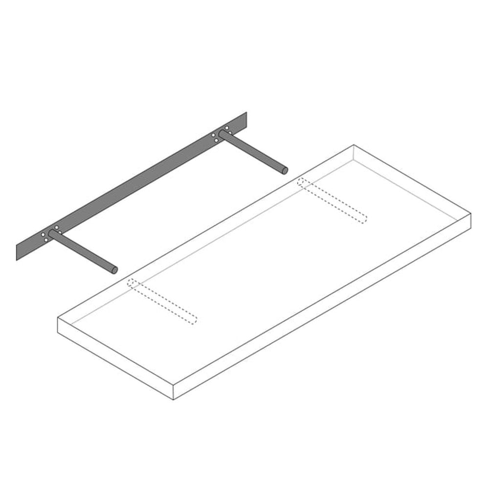Vegghylle 70 cm - høyglans hvit