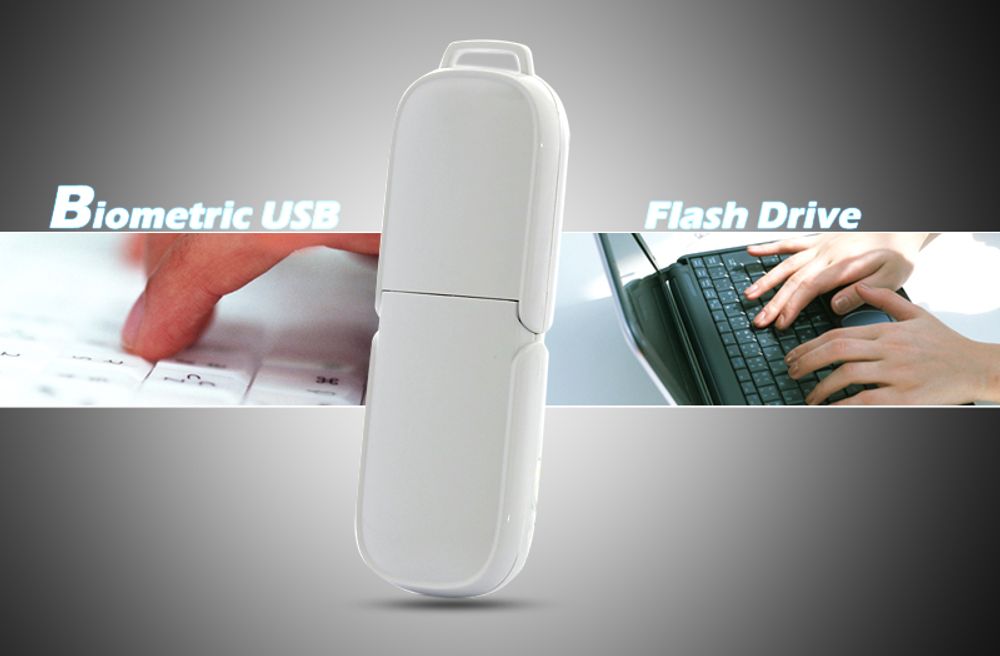 Biometrisk USB minnepenn - 8GB med opptil 10 Fingeravtrykk IDer