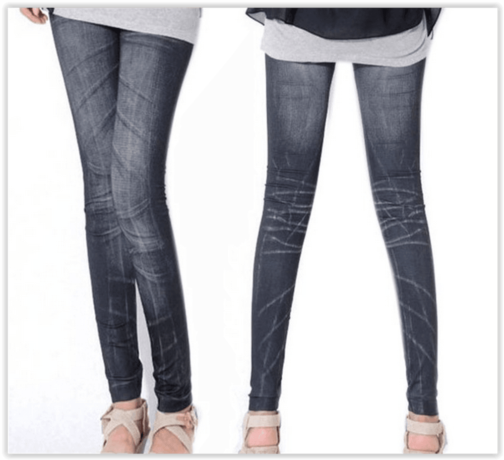Stenvaskede Slim Leggings / tights - onesize - sort