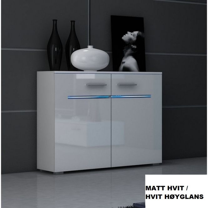 Hovedbilde DEMO - Kommode Bremen - Matt hvit / Hvit høyglans - RGB