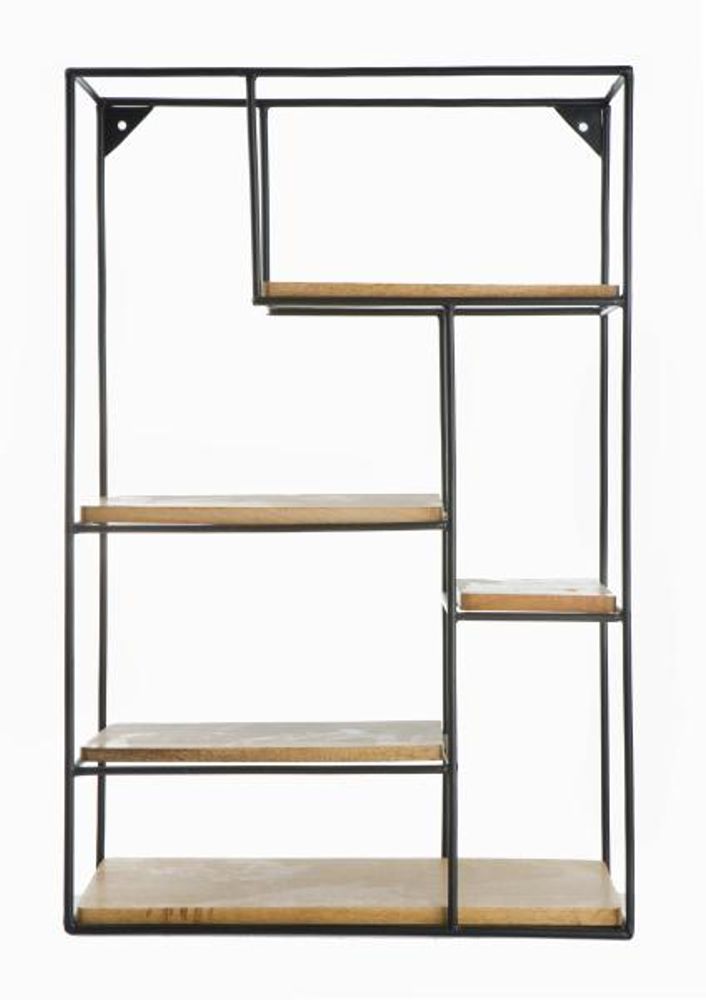 DEMO - Hylle 5 rom jern/tre 61x39x15cm