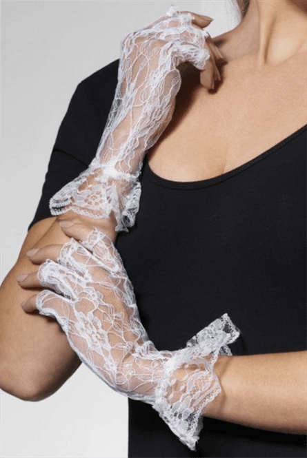 Hovedbilde Finger hansker blonder - hvit