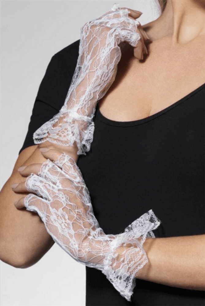 Finger hansker blonder - hvit