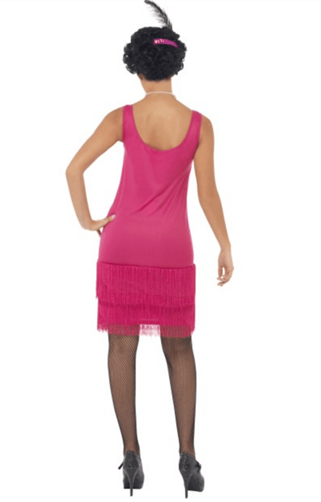 1920 talls Frynse flapper kostyme - rosa L