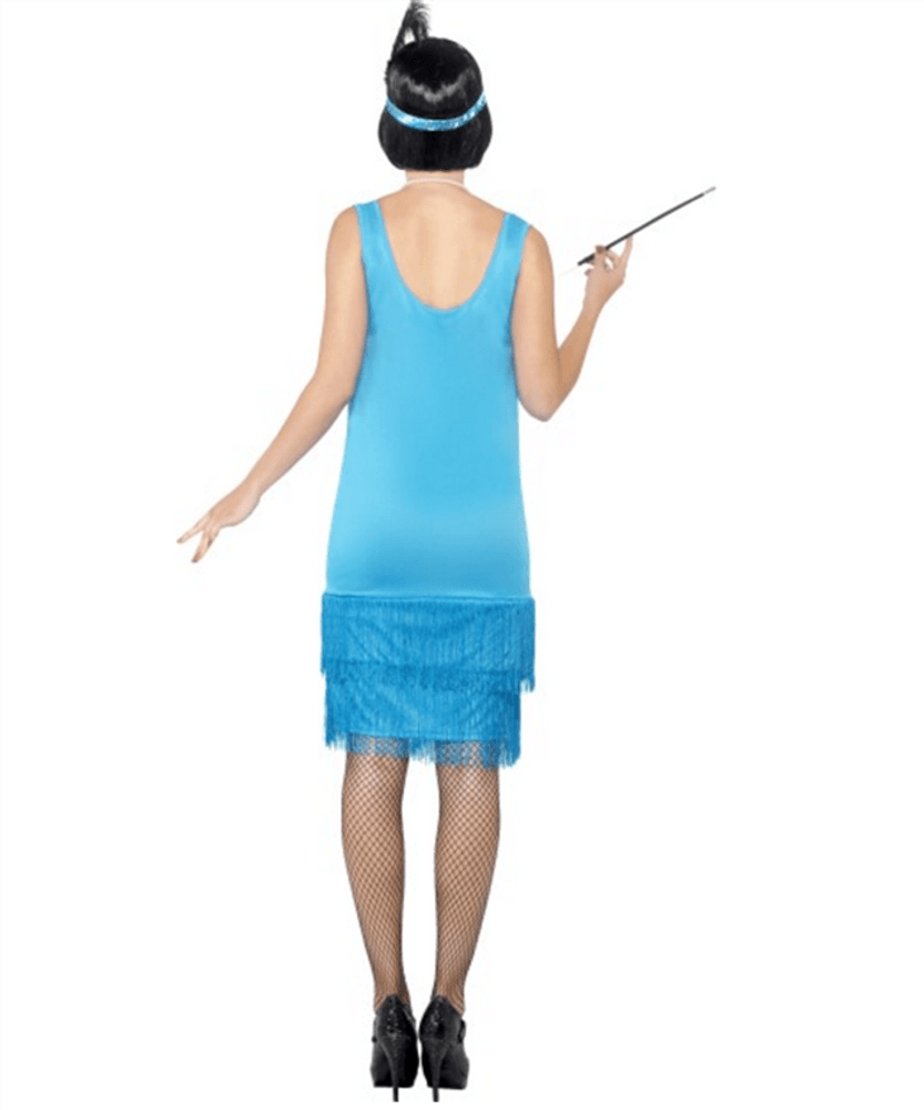 1920 talls Frynse flapper kostyme - blå