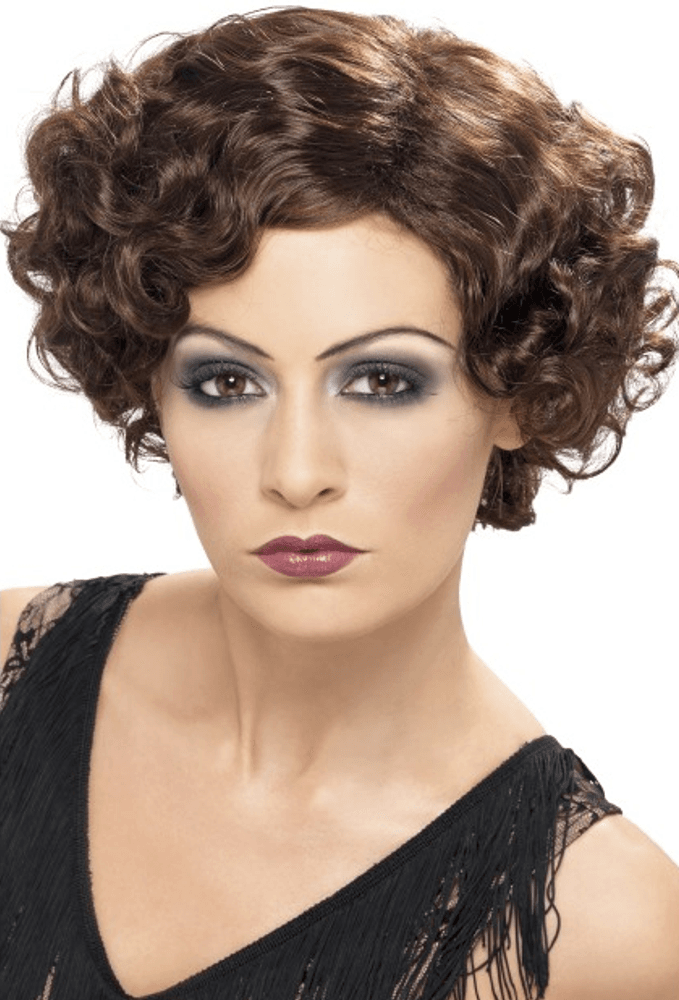 20 talls flapper kort parykk - brun
