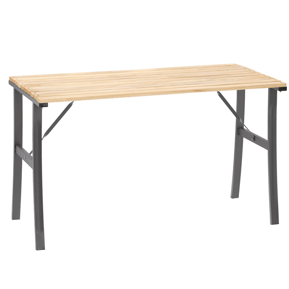 Hagebord tre og stål 120 × 60 × 71 cm