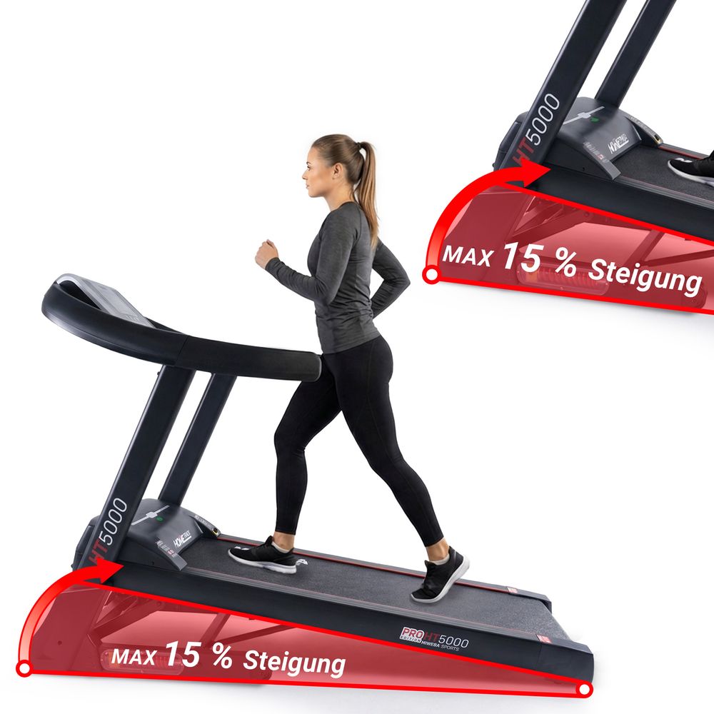 Tredemølle Hometrack HT5000 18 km/t 7 HK 15% stigning – Miweba Sports