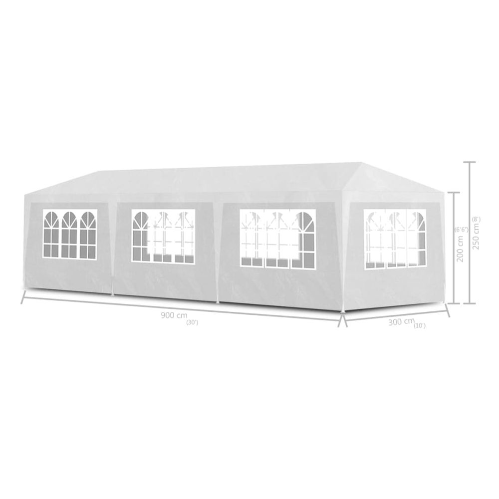 Festtelt 3x9 m hvit