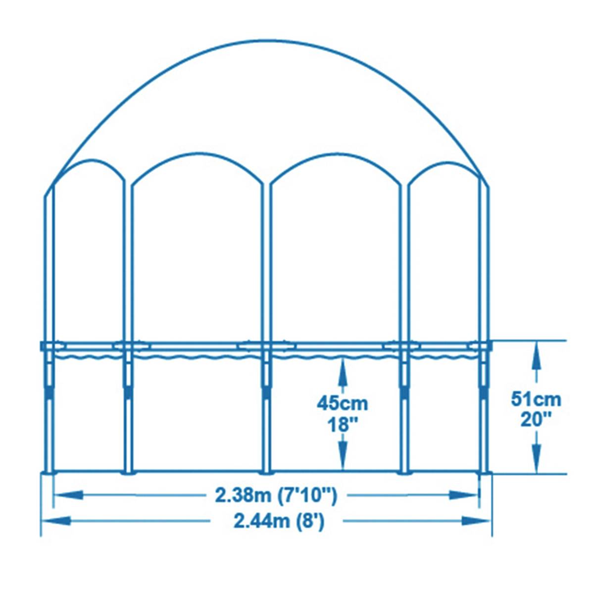 Basseng - Plask i skyggen -  244 cm - 1688l