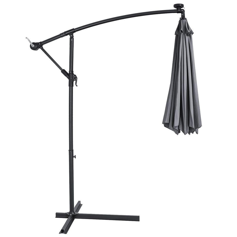 Mali parasoll 330 cm aluminium LED-belysning - antrasitt