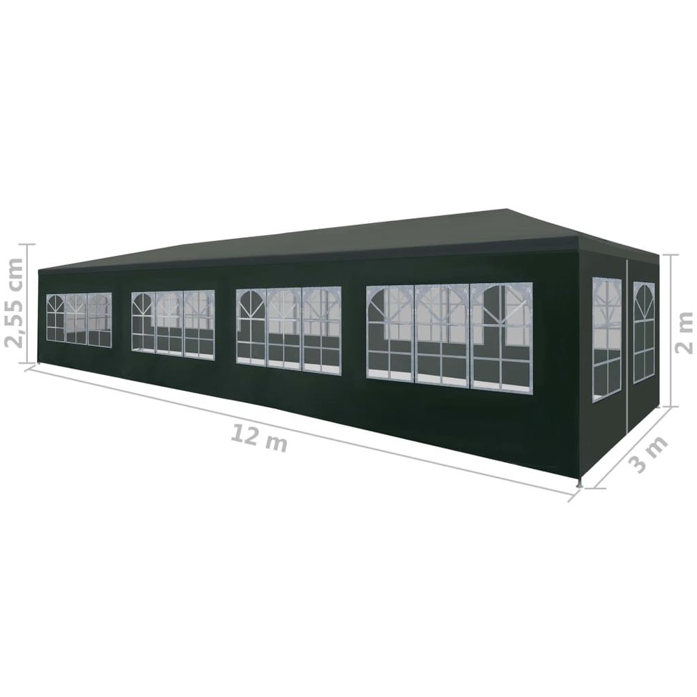 Festtelt 3x12 m grønn