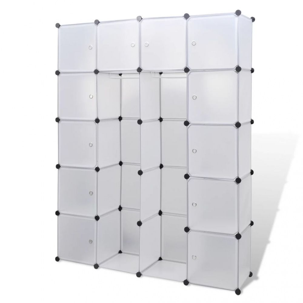Modulært skap med 14 deler, hvit 37 x 146 x 180,5 cm