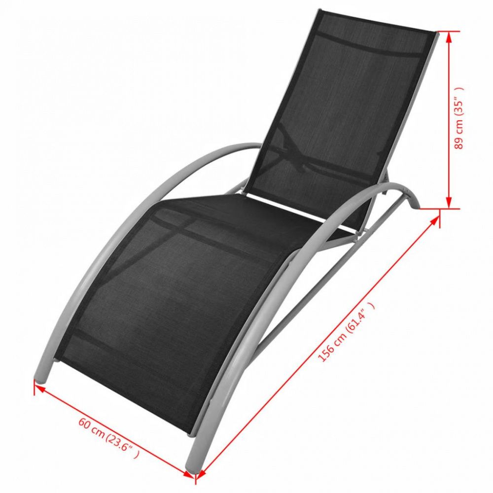 Solsenger med bord aluminium svart