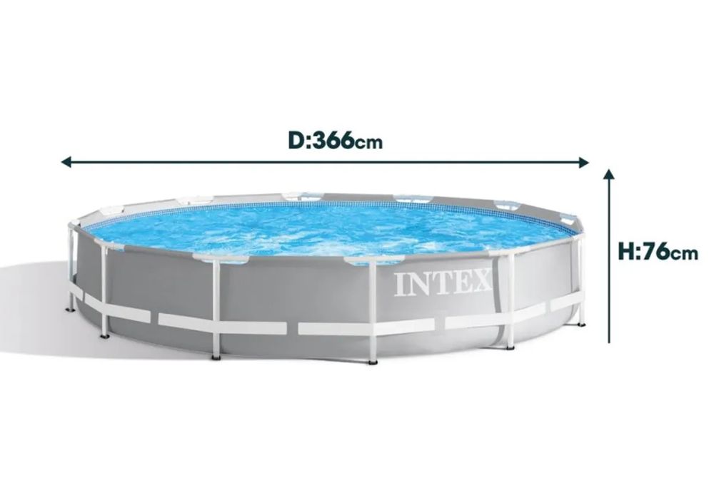 Basseng - Rundt Rammebasseng 6450 Liter Komplett med Filterpumpe - Intex