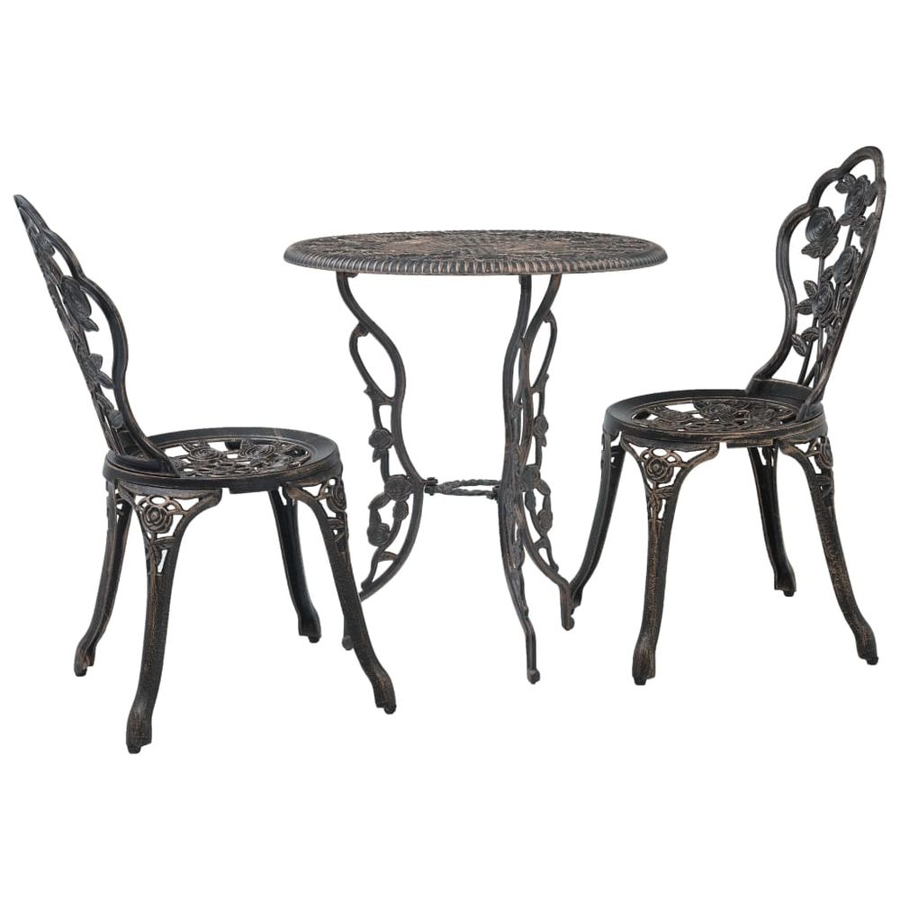 Bistrosett 3 deler aluminium - bronse