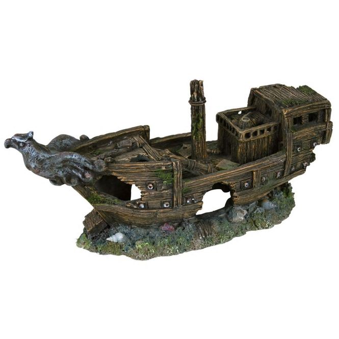 Hovedbilde Skipsvrak akvariumornament polyesterharpikser 8743