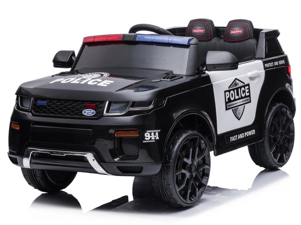 Azeno el-bil 12V Police Suv Gummihjul