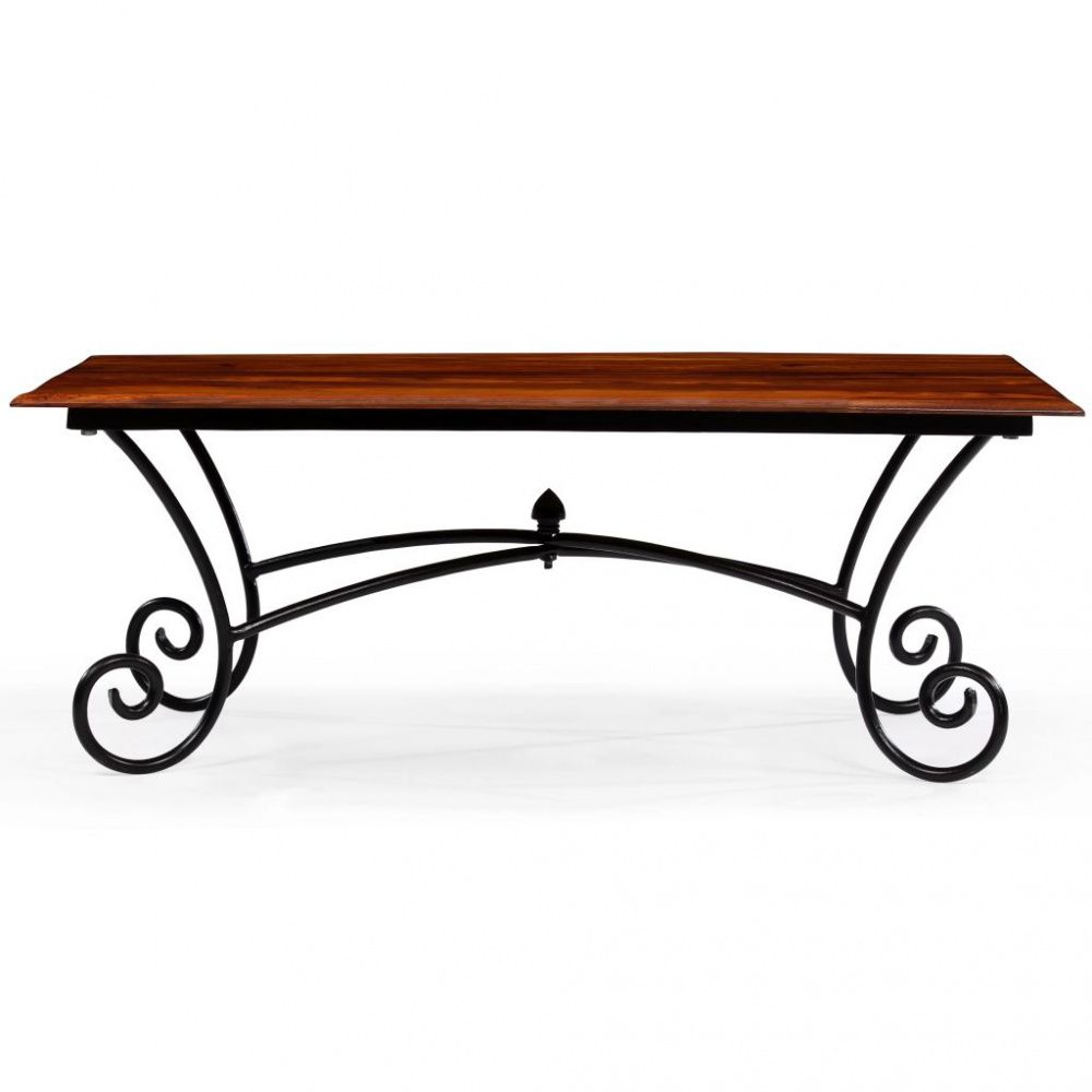 Salongbord med kurvede ben heltre indisk rosentre - 110x60x