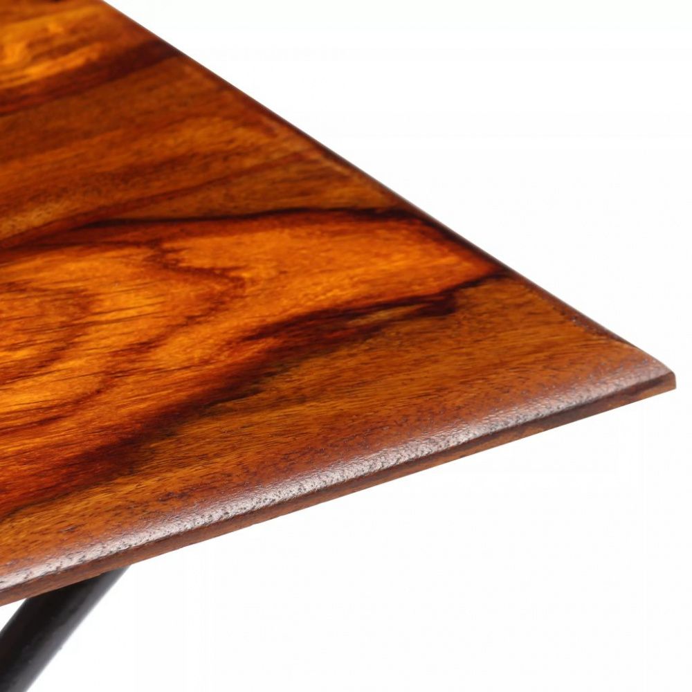 Salongbord med kurvede ben heltre indisk rosentre - 110x60x