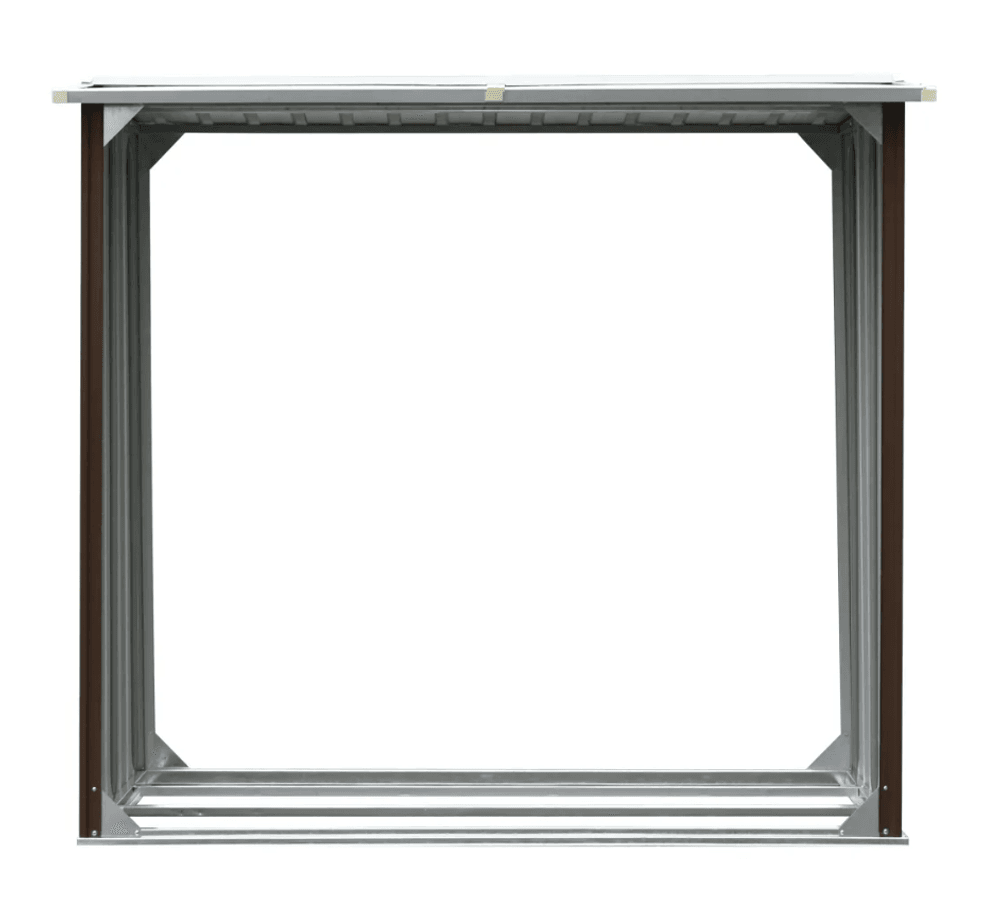 Vedskjul galvanisert stål 172x91x154 cm brun