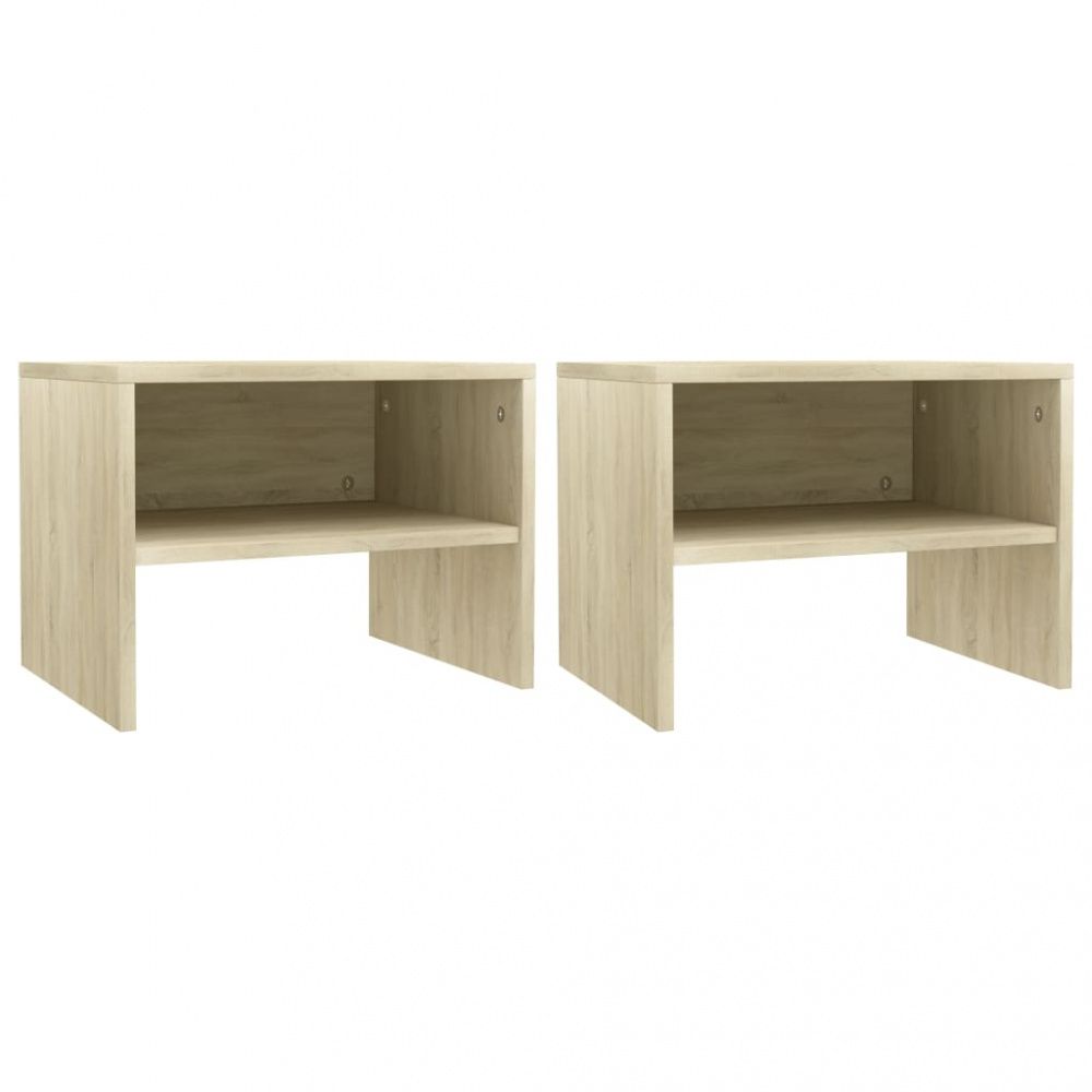 Nattbord 40x30x30 cm sponplate 2 stk - Sonoma eik