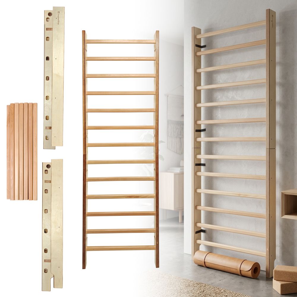 Ribbevegg i bøketre 220 × 65 cm - inSPORTline Dualmar