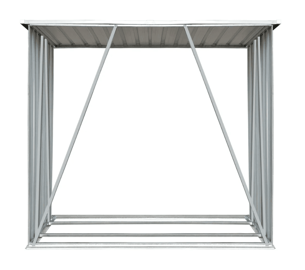 Vedskjul galvanisert stål 163x83x154 cm grønn