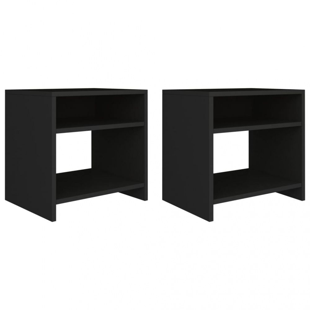 Nattbord 40x30x40 cm sponplate 2 stk - Sort