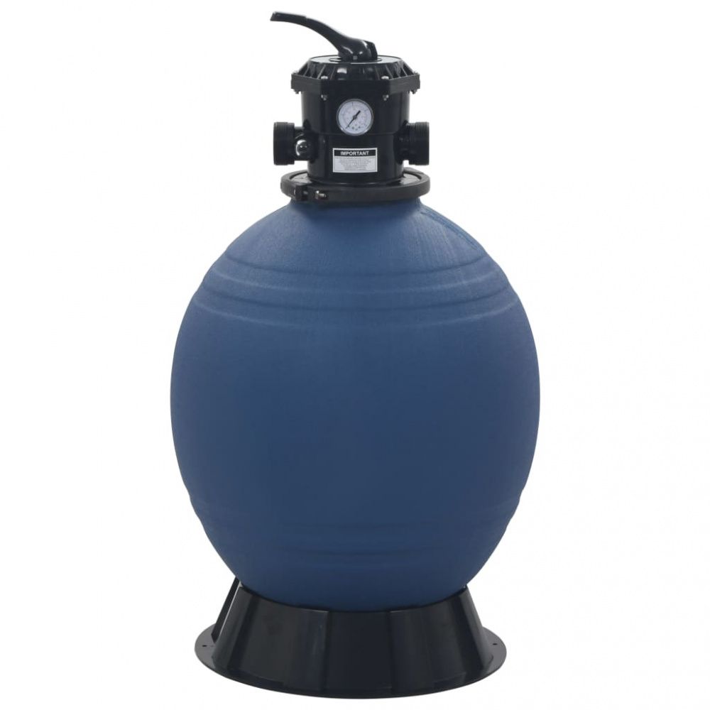 Sandfilter for basseng med ventil i 6 stillinger blå 560 mm