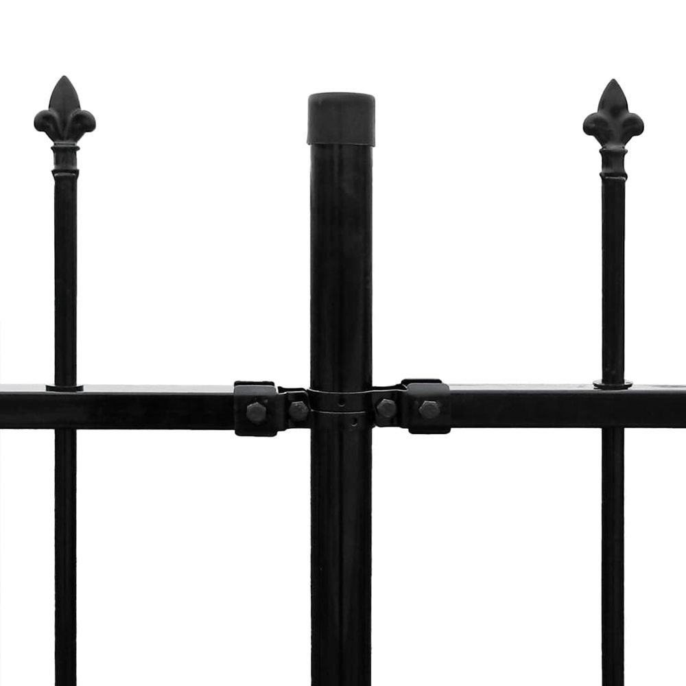 Sikkerhets palisadegjerde med spiss topp stål 600x175 cm svart