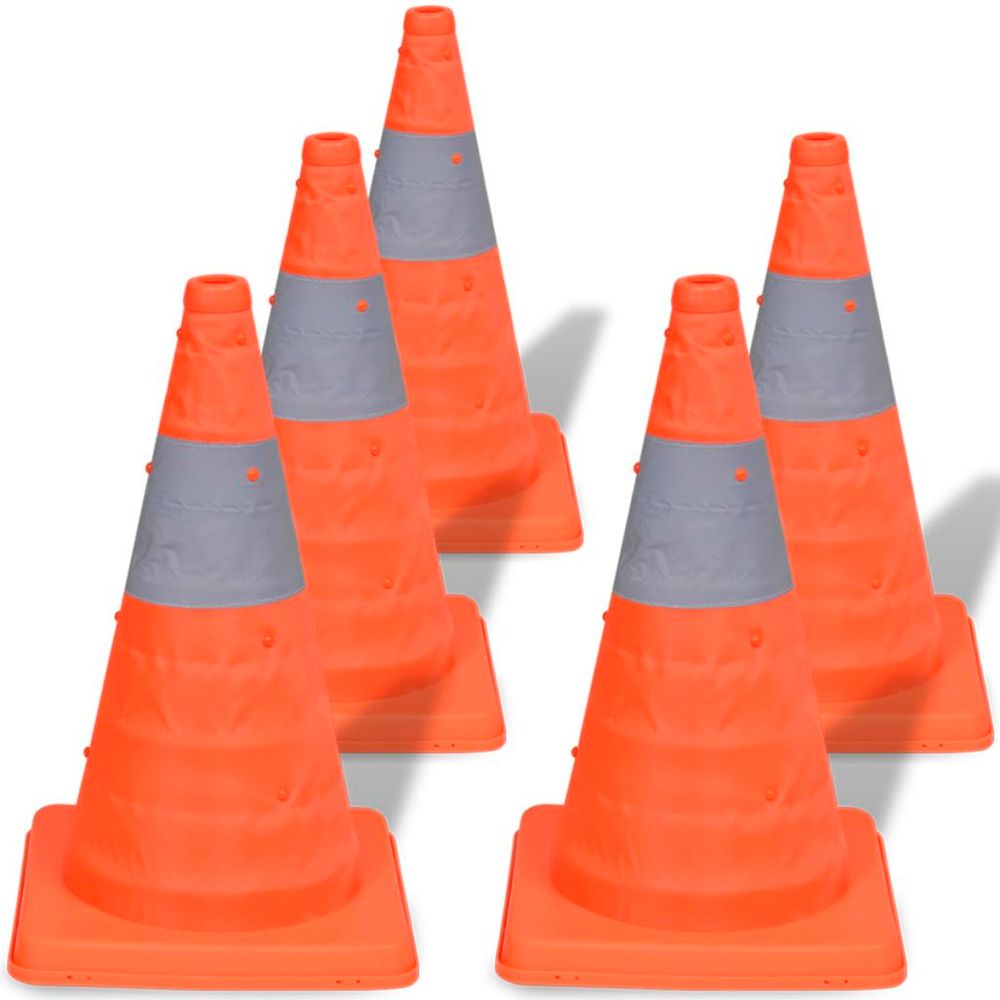 5 Pop-up trafikkjegler - 42 cm
