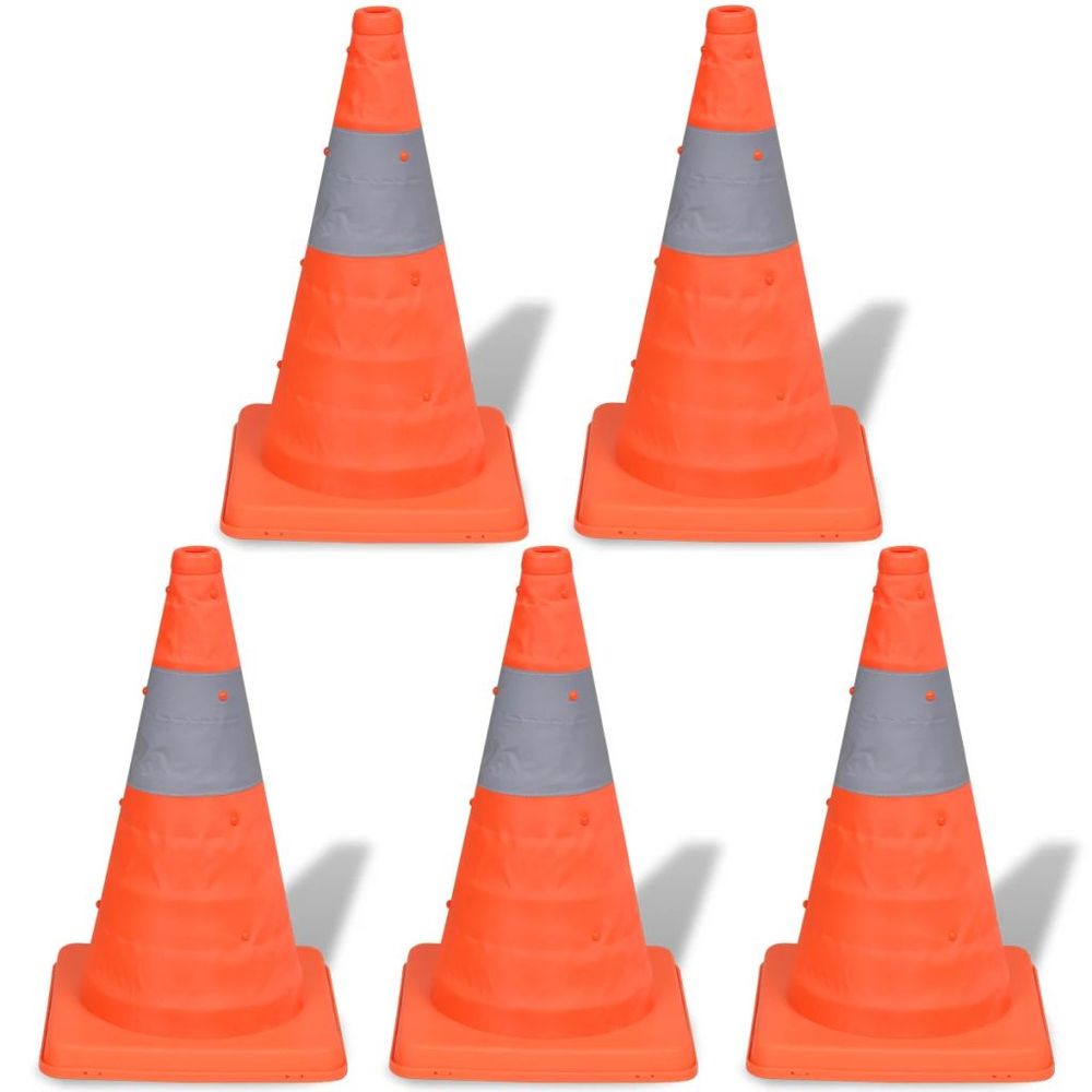 5 Pop-up trafikkjegler - 42 cm