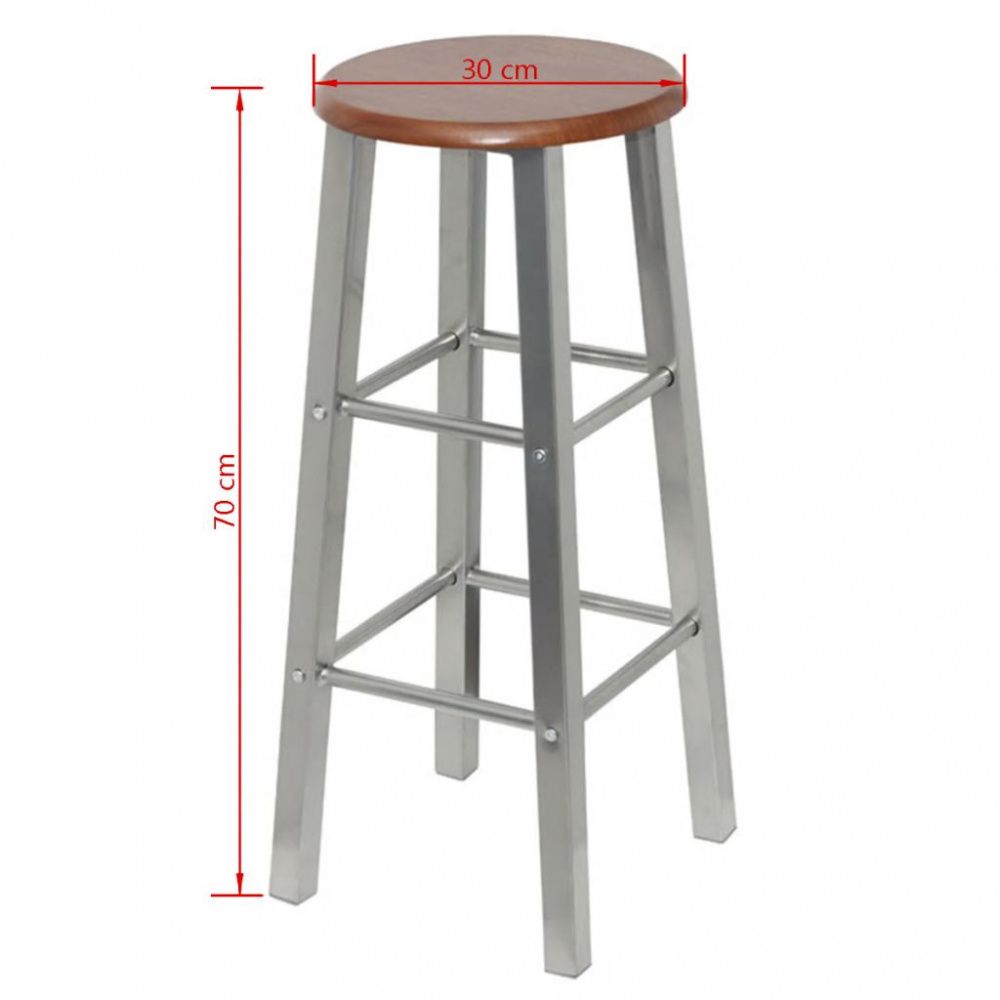 Barkrakk 2 stk i metall med MDF sete