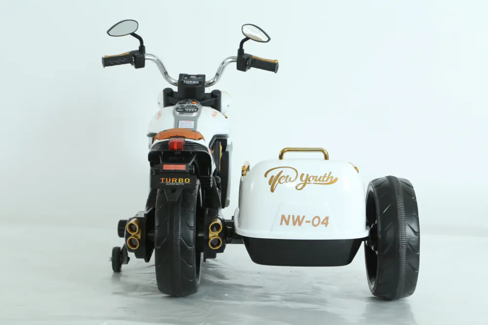 BJDL1588 Elektrisk motorsykkel med sidevogn for barn – 12V, 55W