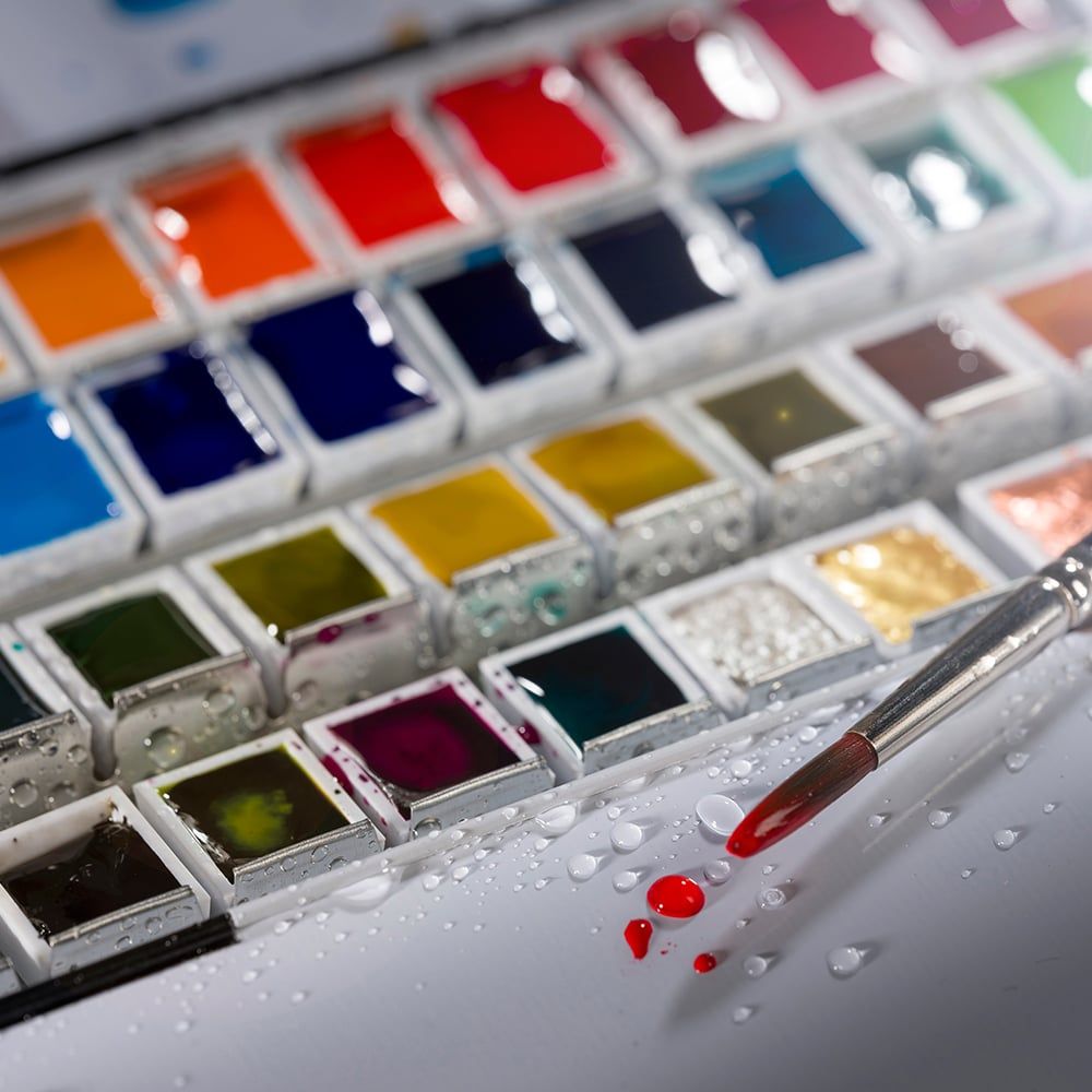 Van Gogh akvarell Metallskrin sett/48 half pan