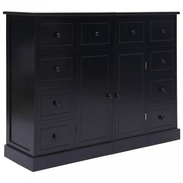 Skjenk med 10 skuffer 113x30x79 cm - sort