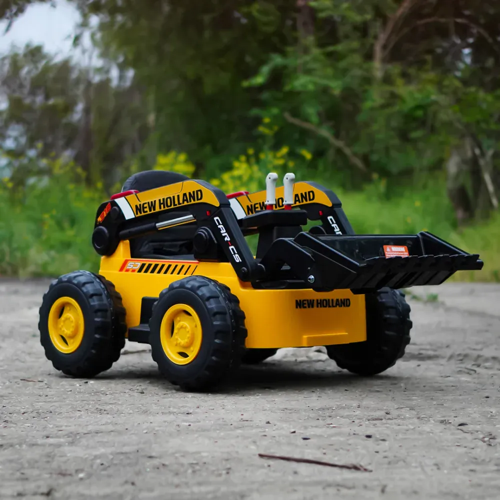 NEW Holland 12V 300W Elektrisk Hjullaster for Barn – Gul