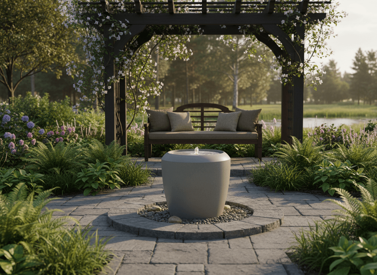 Hagefontene LED 44 cm - moderne og beroligende