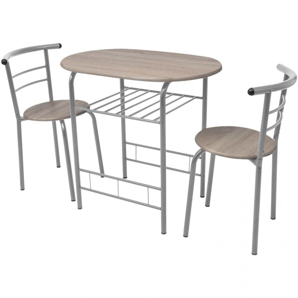Frokostbar med stoler MDF sølv