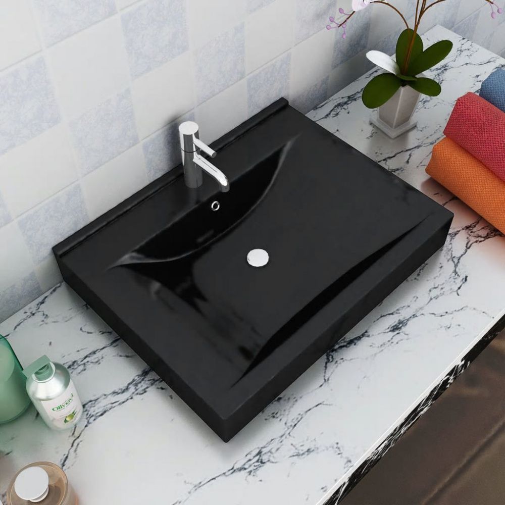 Luksus keramisk servant 60x46cm - sort