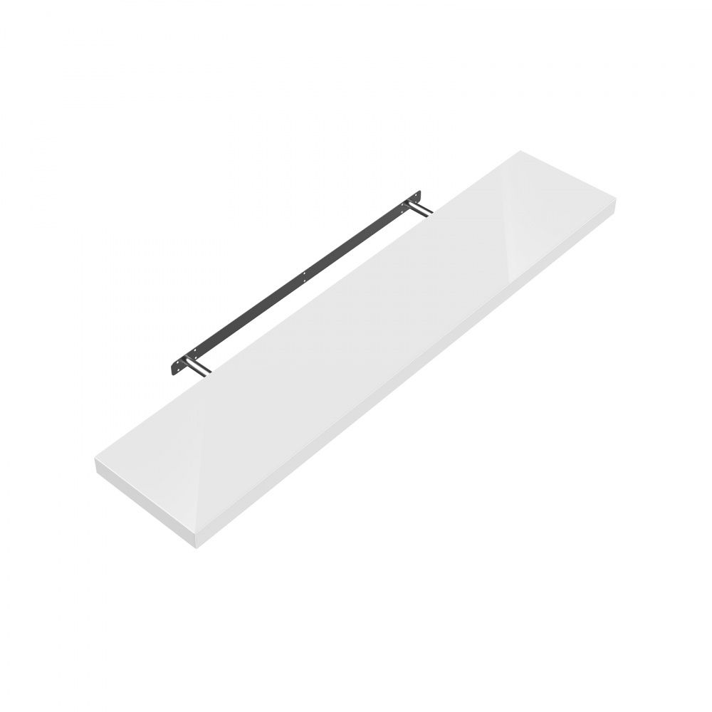 Vegghylle 50 cm høyglans - hvit