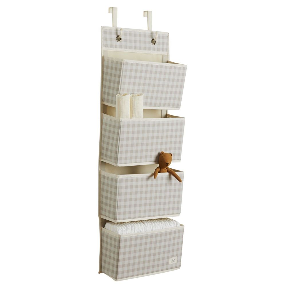 Dørhylle med kurver - Gingham beige