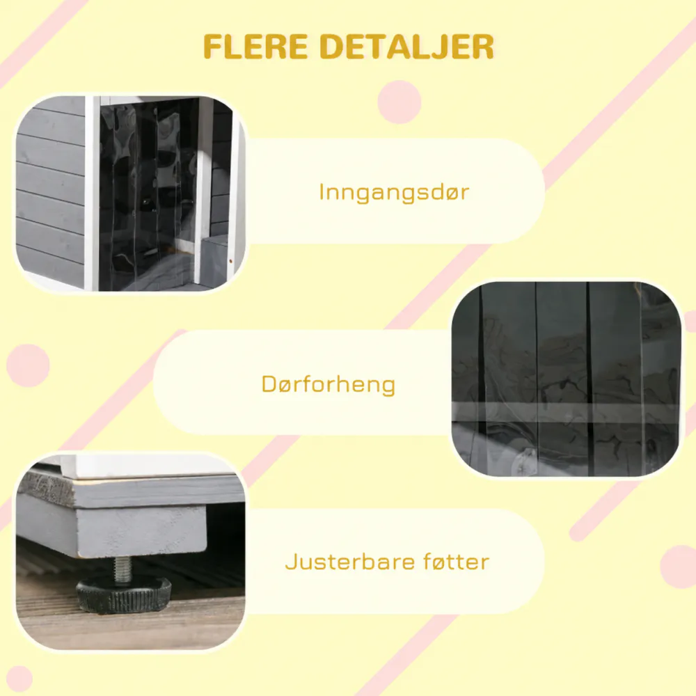 Hundehus i heltre med veranda og 2 fôrskåler